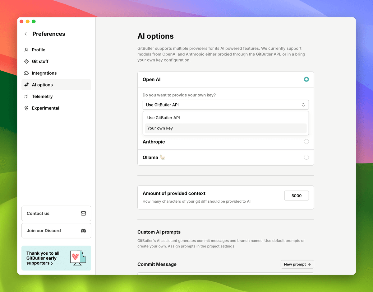 AI Commit Settings